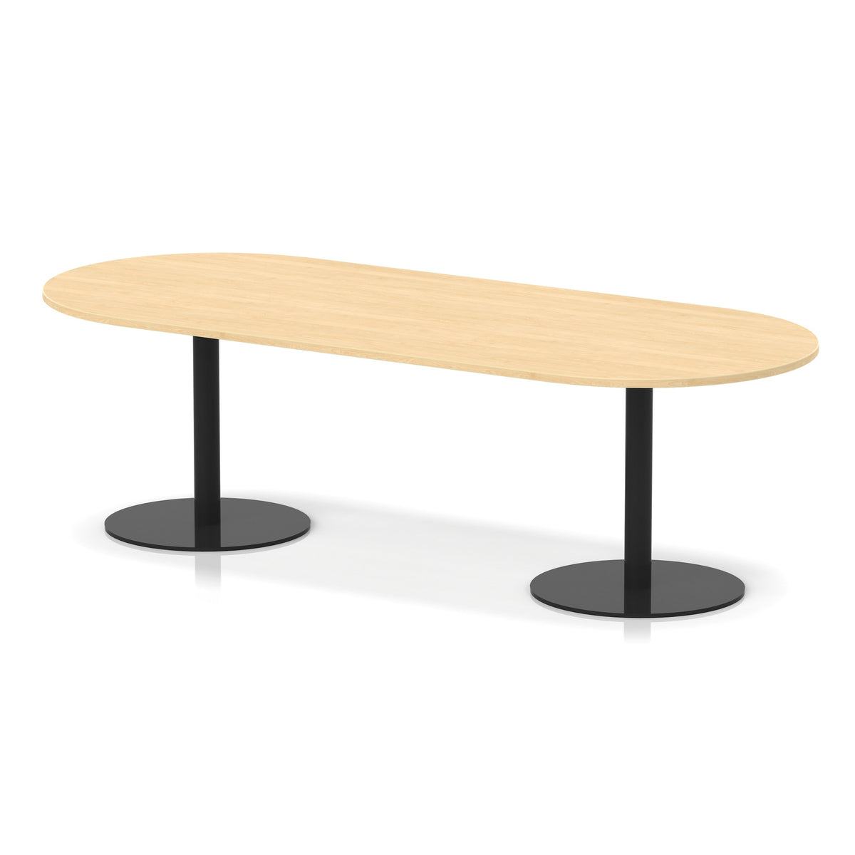 Italia Boardroom Table Black Leg Maple 2400 725mm - Industrious Decor
