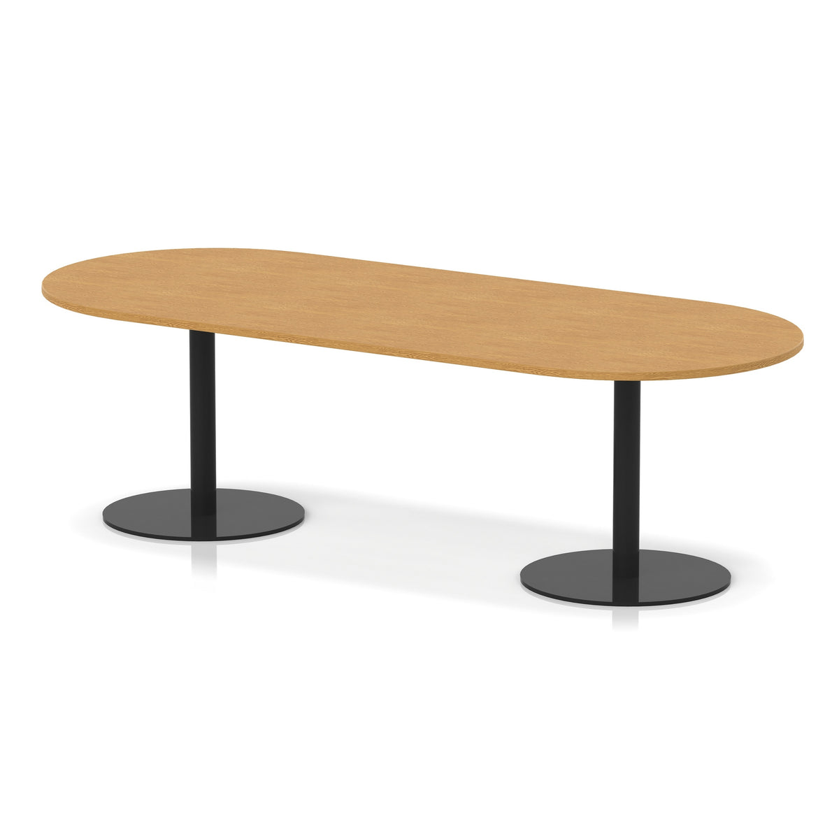 Italia Boardroom Table Black Leg Oak 2400 725mm - Industrious Decor