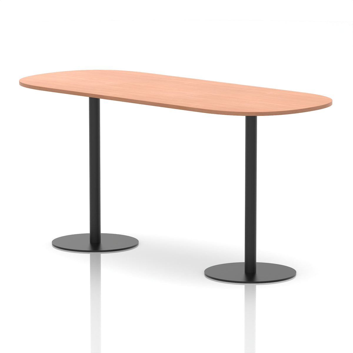 Italia Boardroom Table Black Leg Beech 2400 1145mm - Industrious Decor