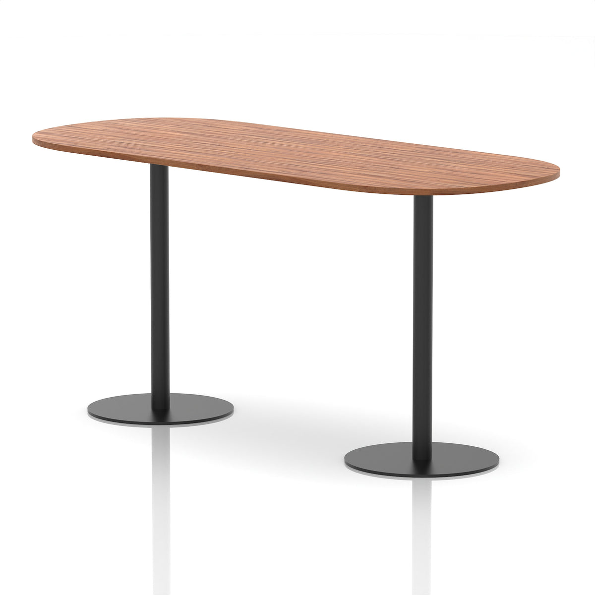 Italia Boardroom Table Black Leg Walnut 2400 1145mm - Industrious Decor