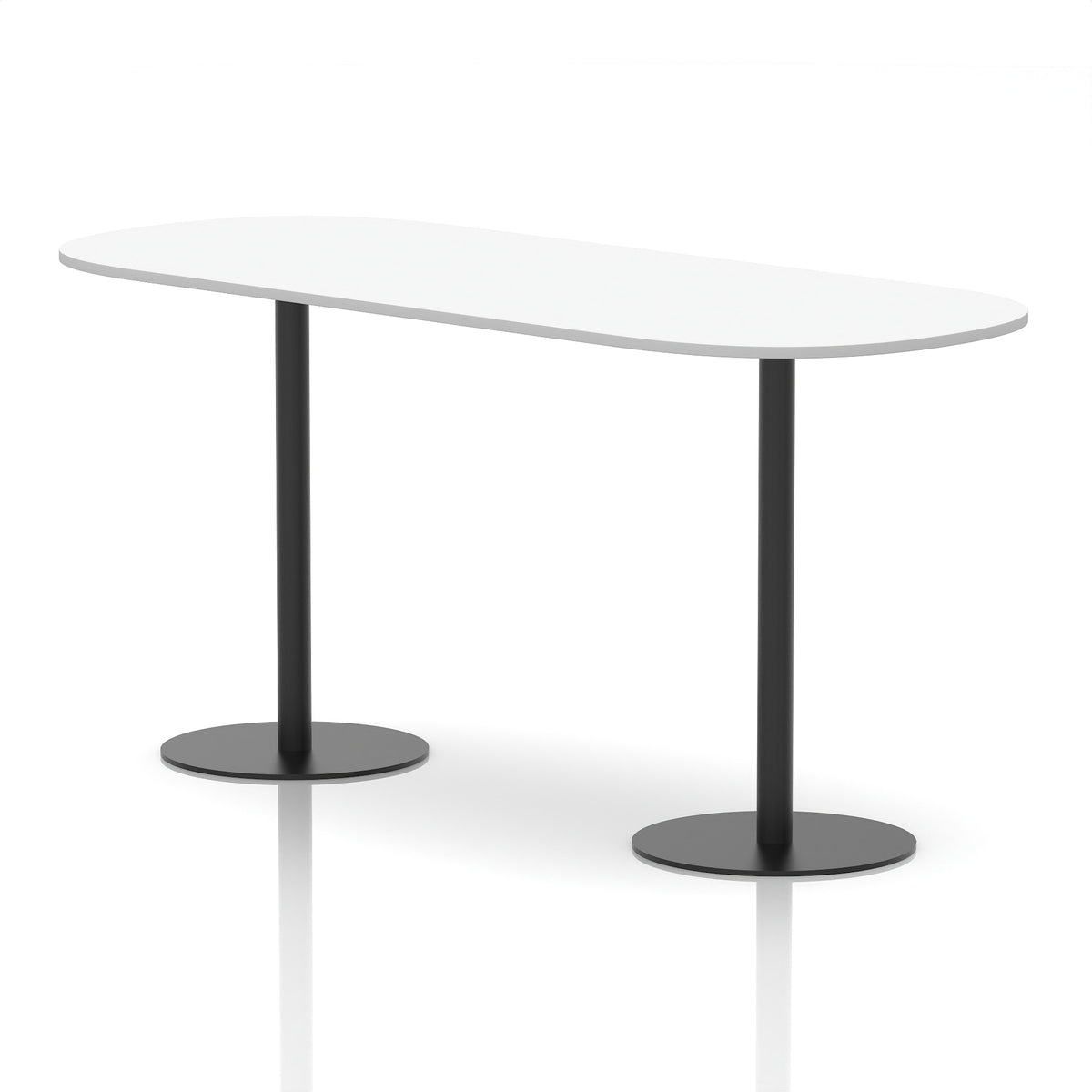 Italia Boardroom Table Black Leg White 2400 1145mm - Industrious Decor