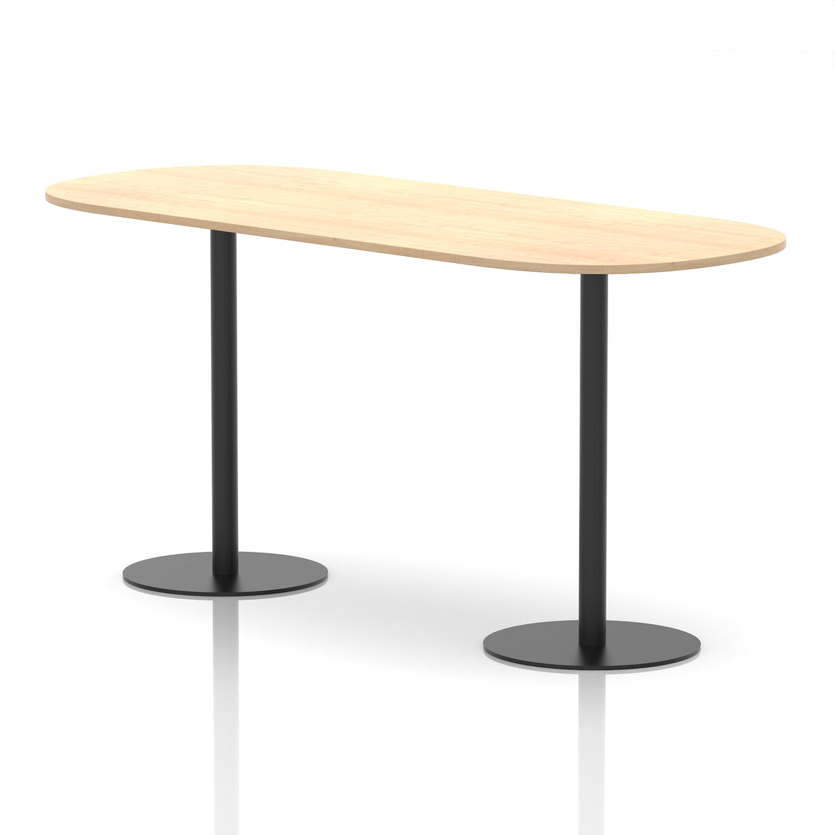 Italia Boardroom Table Black Leg Maple 2400 1145mm - Industrious Decor