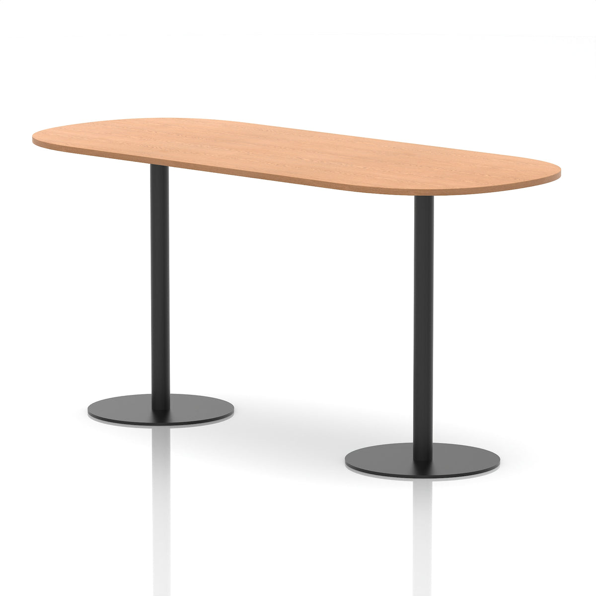 Italia Boardroom Table Black Leg Oak 2400 1145mm - Industrious Decor