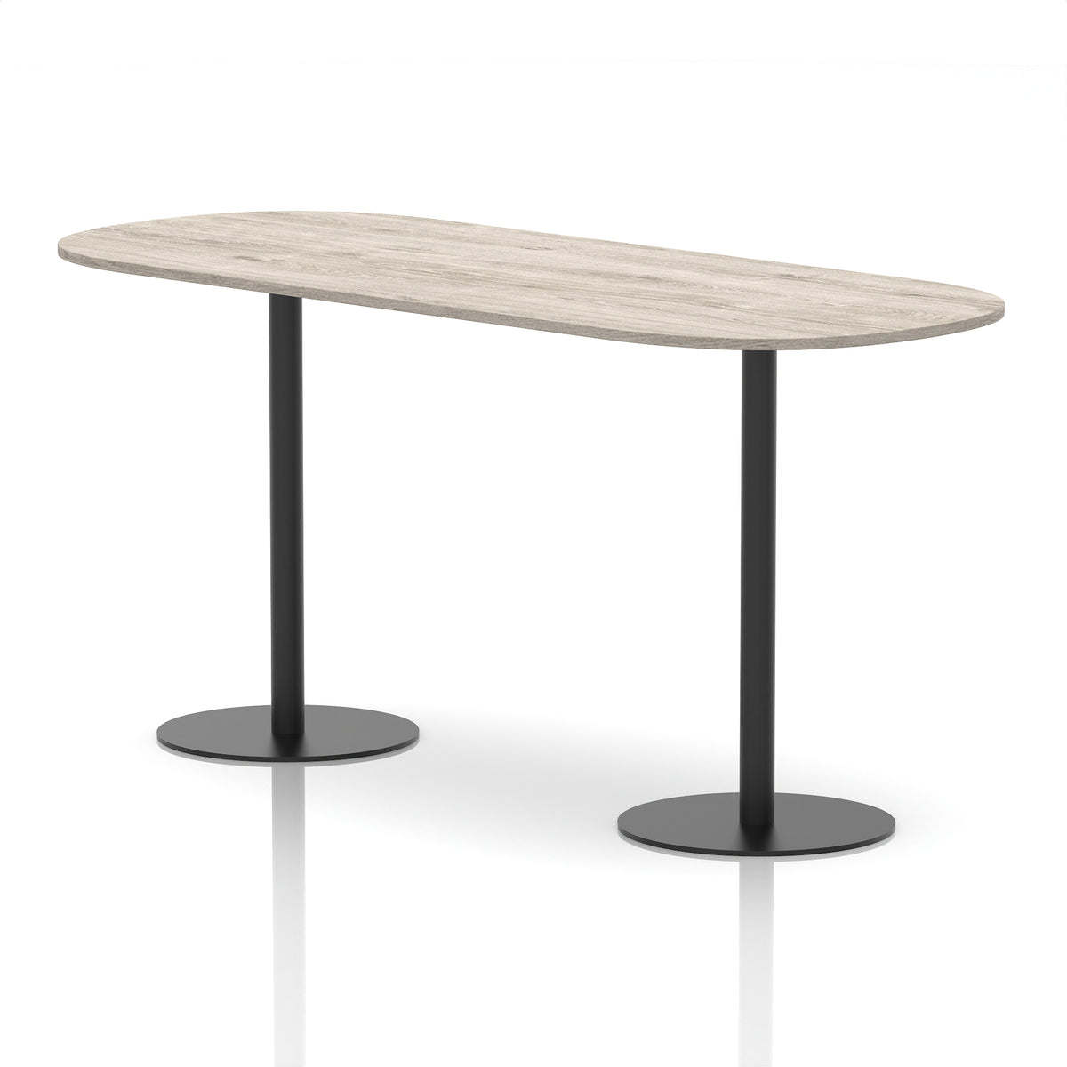 Italia Boardroom Table Black Leg Grey Oak 2400 1145mm - Industrious Decor