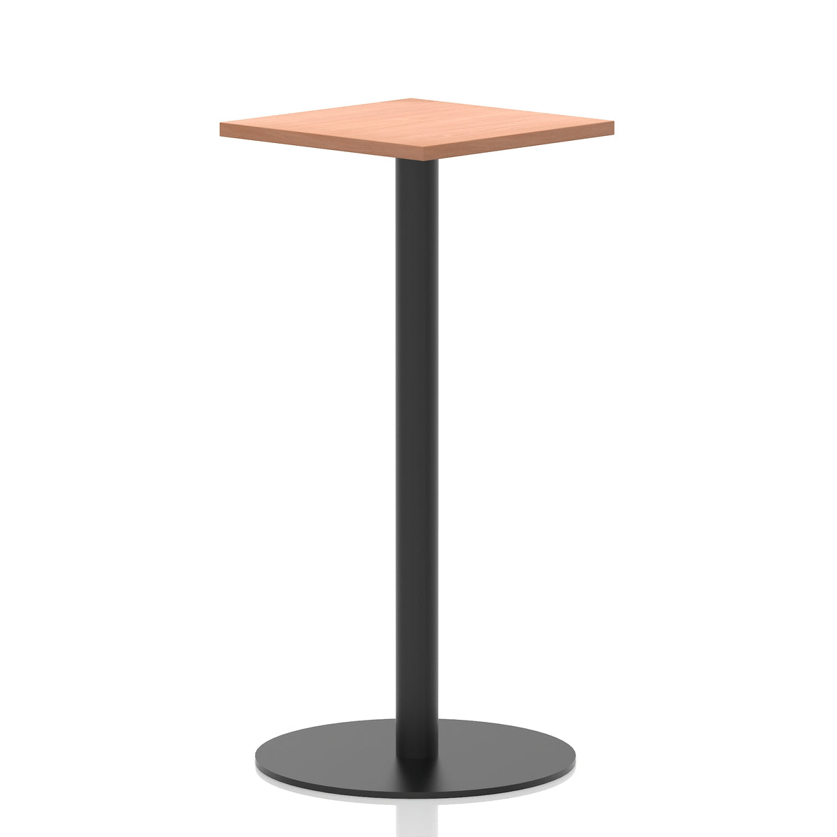 Arlo Square Poseur Table – Black Base Beech 600 1145mm - Industrious Decor