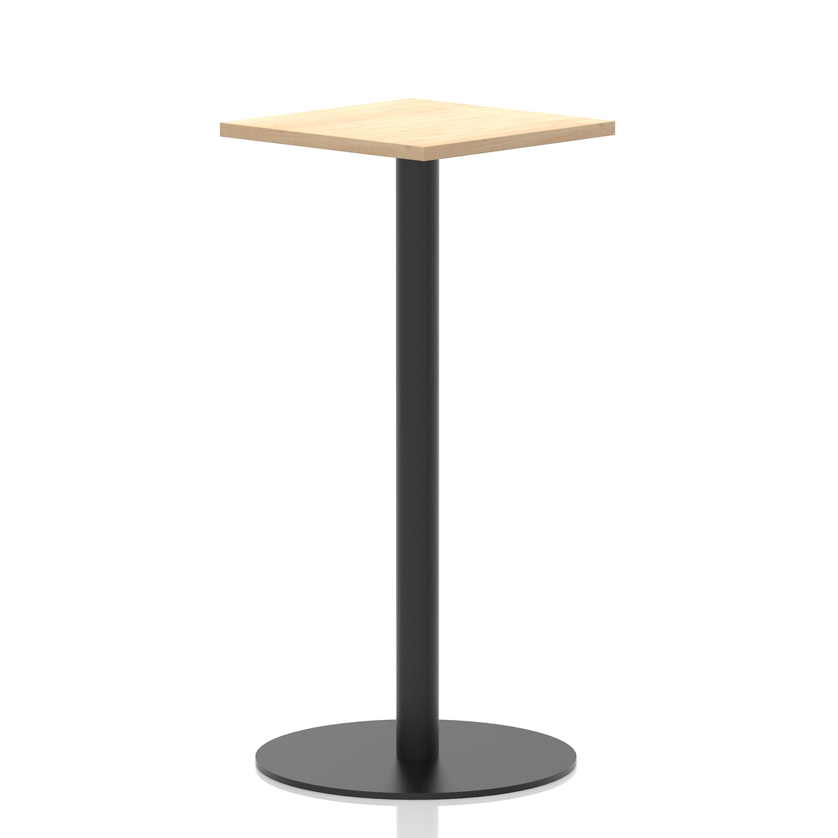 Arlo Square Poseur Table – Black Base Maple 600 1145mm - Industrious Decor