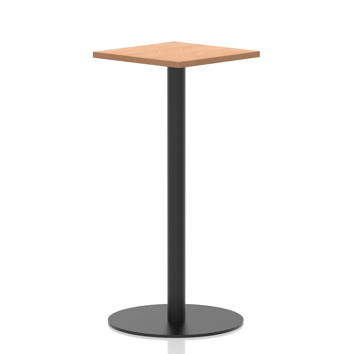 Arlo Square Poseur Table – Black Base Oak 600 1145mm - Industrious Decor