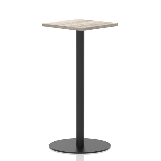 Arlo Square Poseur Table – Black Base Grey Oak 600 1145mm - Industrious Decor