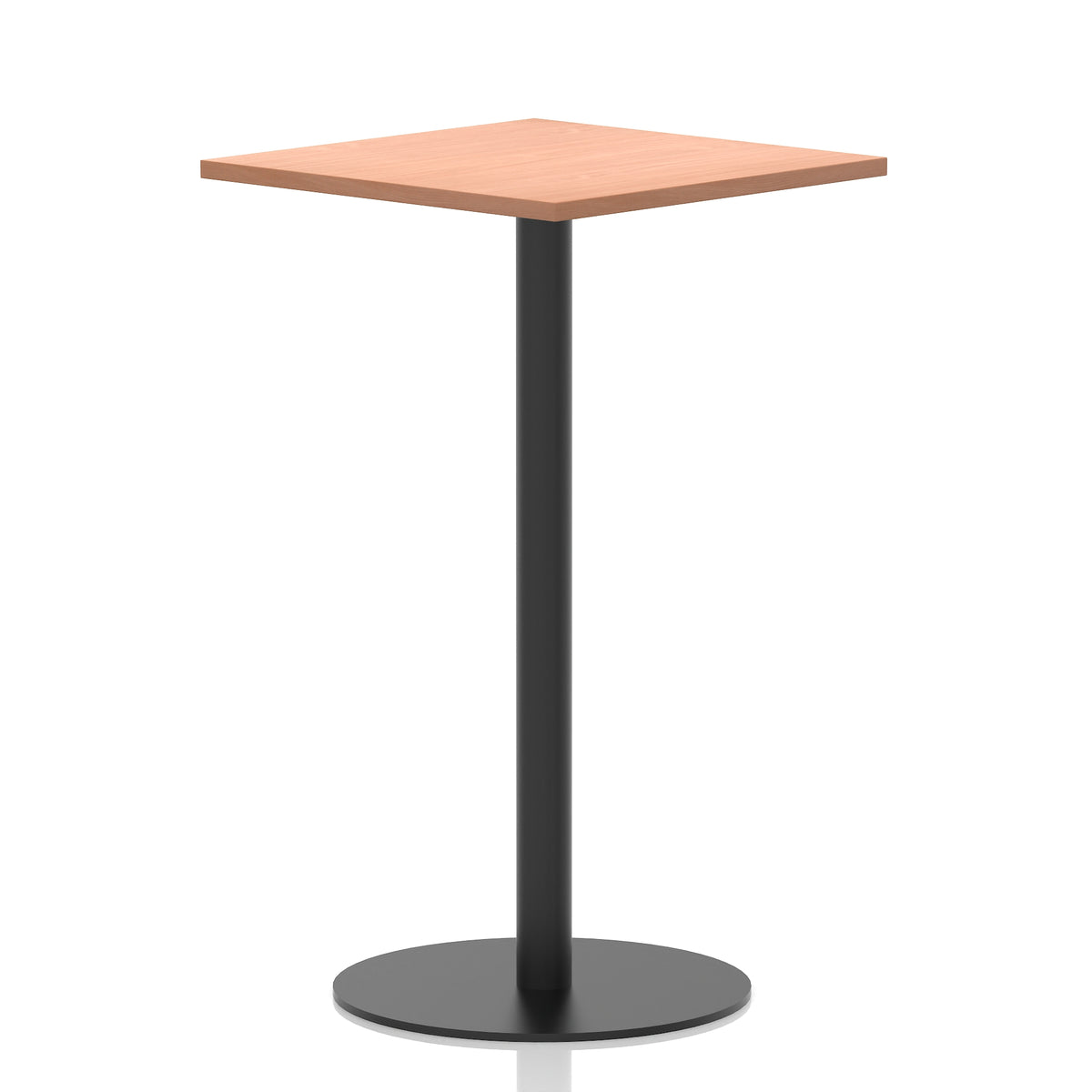 Arlo Square Poseur Table – Black Base Beech 800 1145mm - Industrious Decor