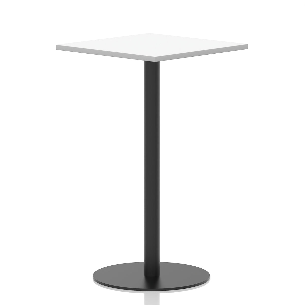 Arlo Square Poseur Table – Black Base White 800 1145mm - Industrious Decor