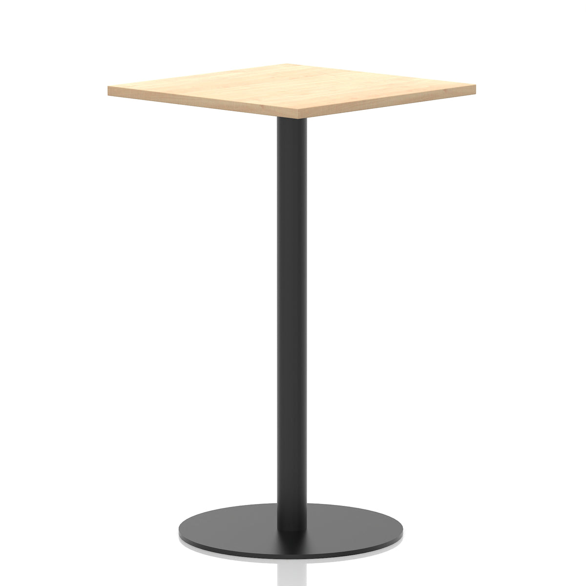 Arlo Square Poseur Table – Black Base Maple 800 1145mm - Industrious Decor