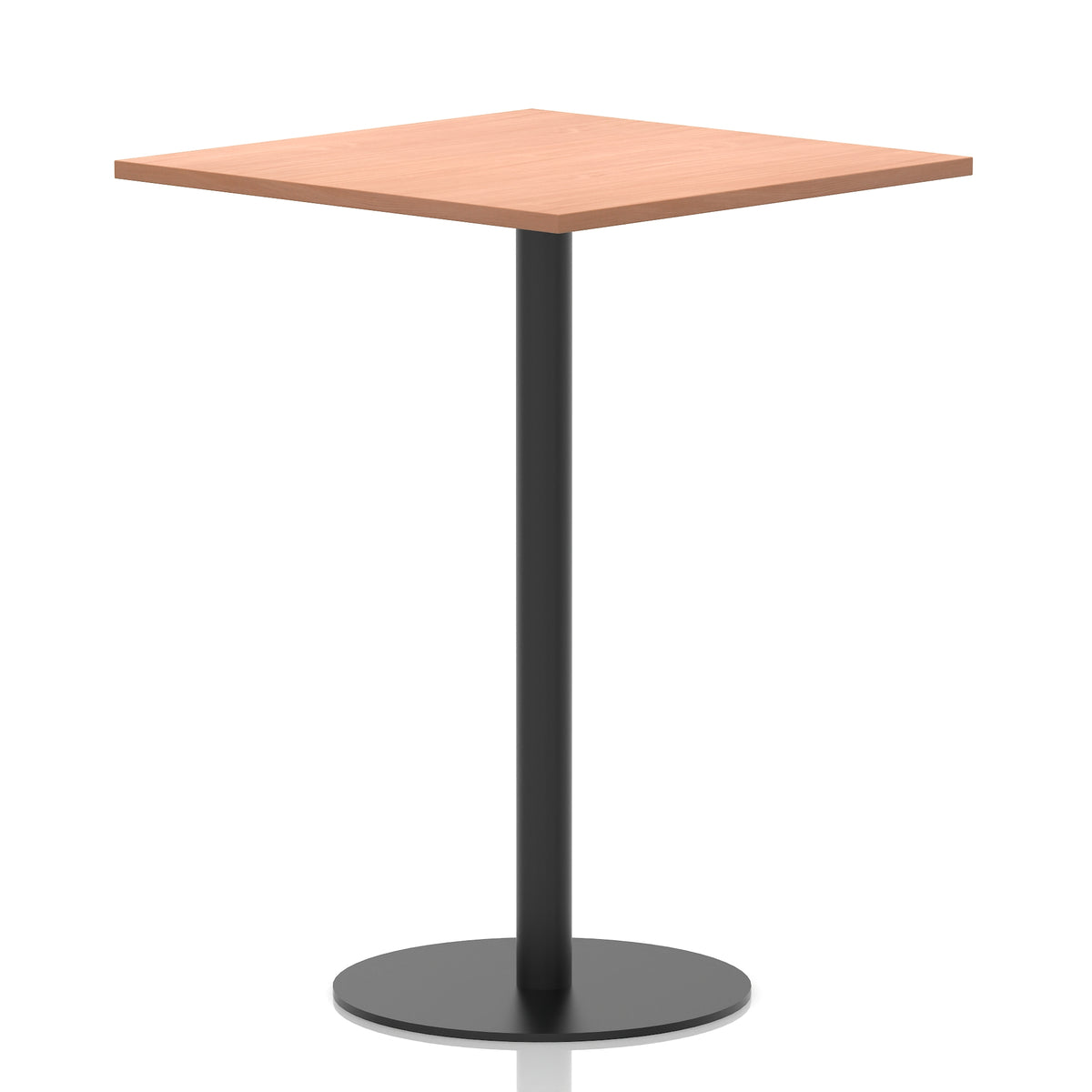 Arlo Square Poseur Table – Black Base Beech 1000 1145mm - Industrious Decor