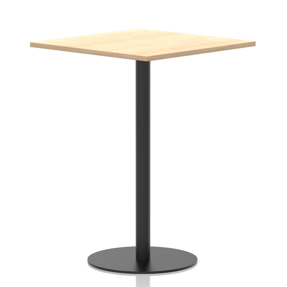 Arlo Square Poseur Table – Black Base Maple 1000 1145mm - Industrious Decor