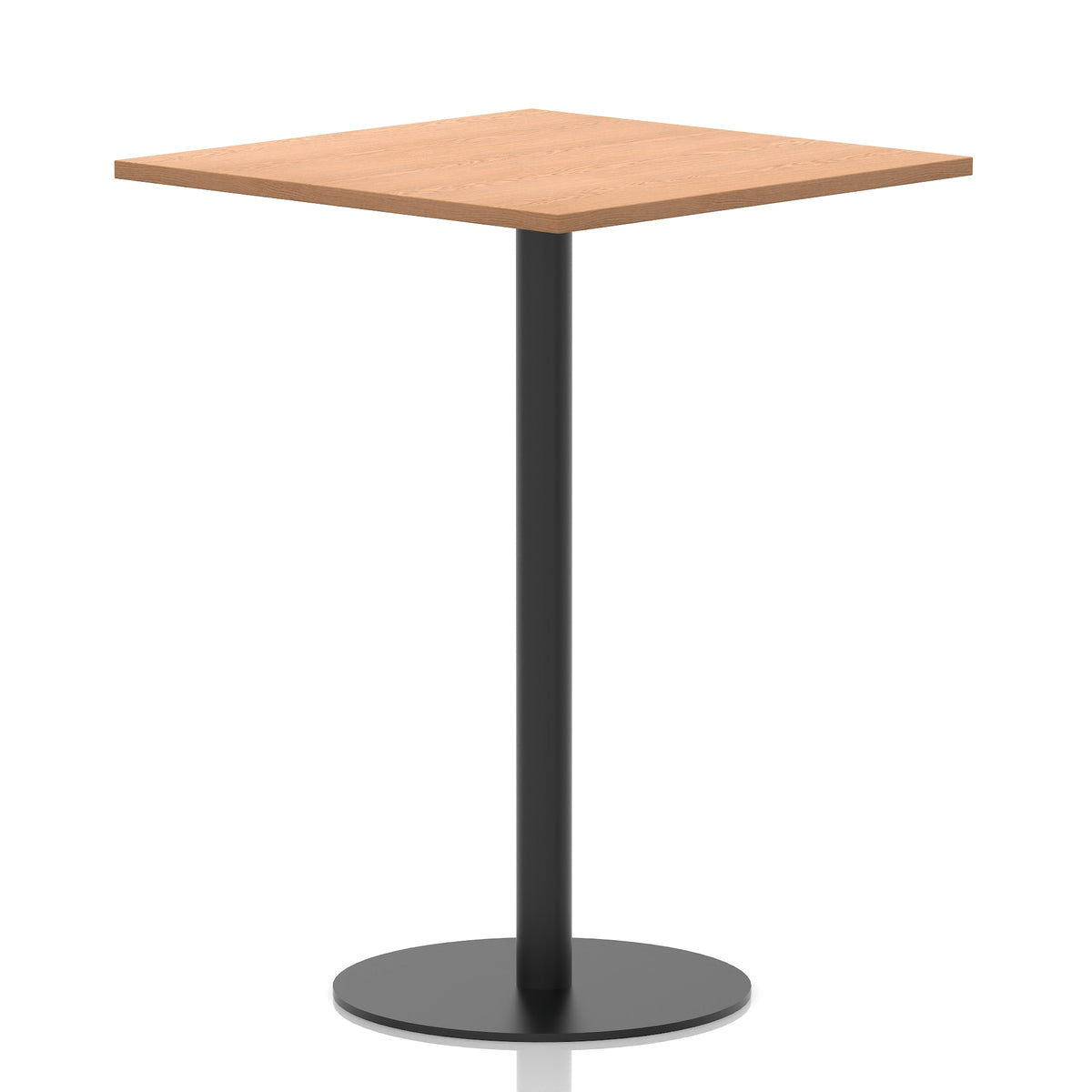 Arlo Square Poseur Table – Black Base Oak 1000 1145mm - Industrious Decor