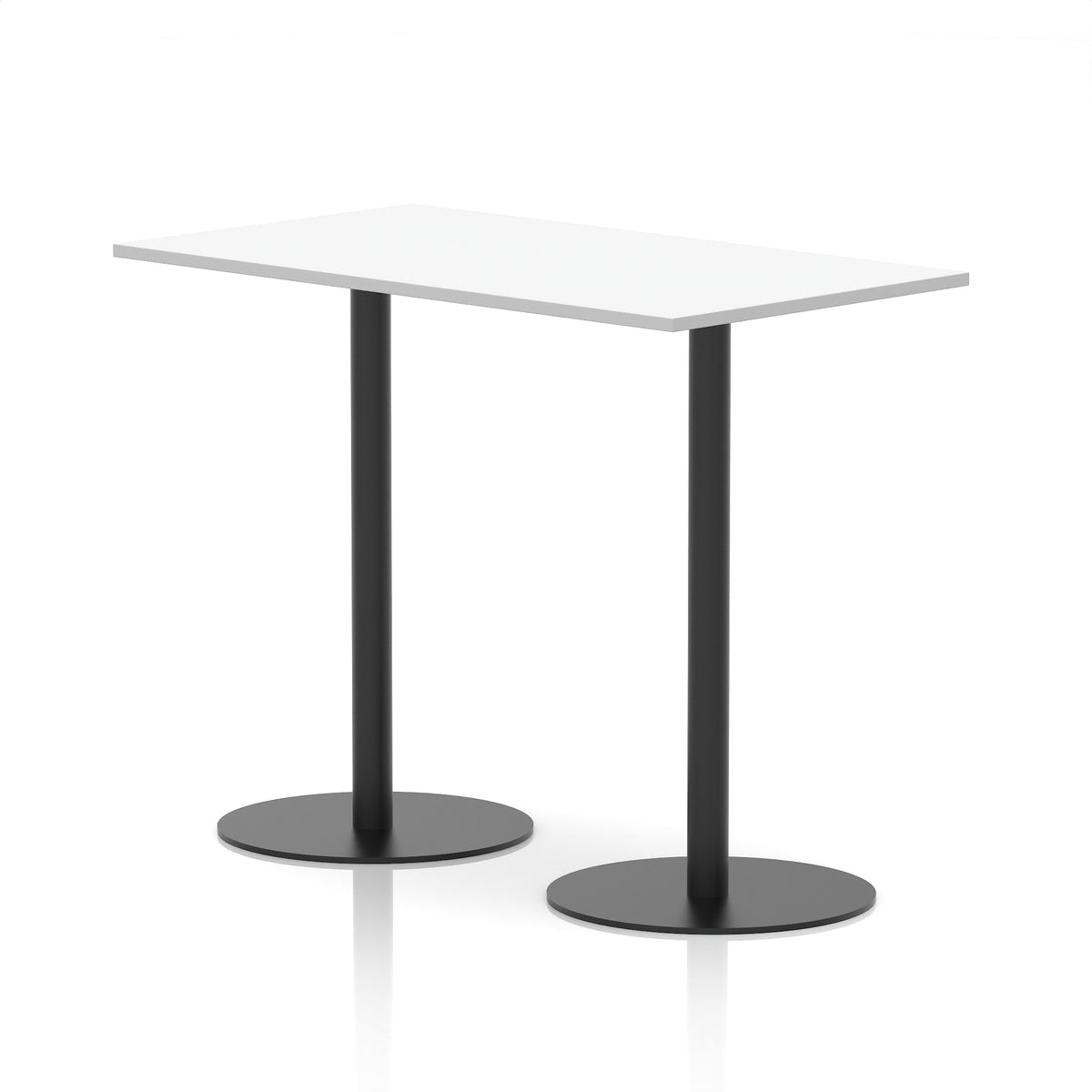 Arlo Rectangular Poseur Table – Black Base White 1400 1145mm - Industrious Decor