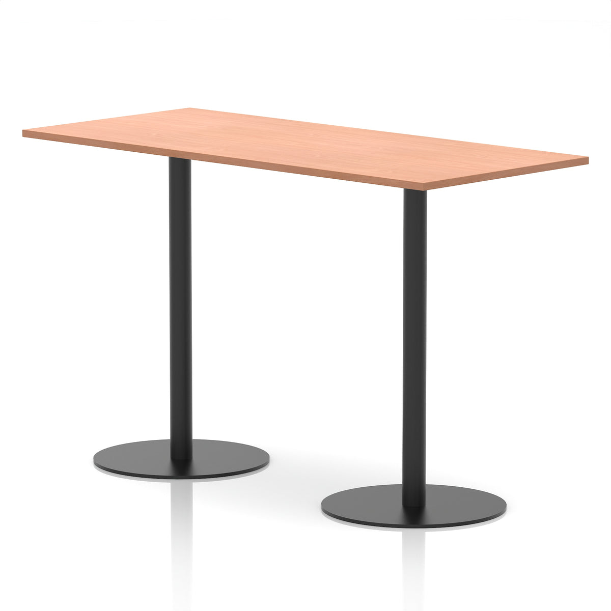Arlo Rectangular Poseur Table – Black Base Beech 1800 1145mm - Industrious Decor