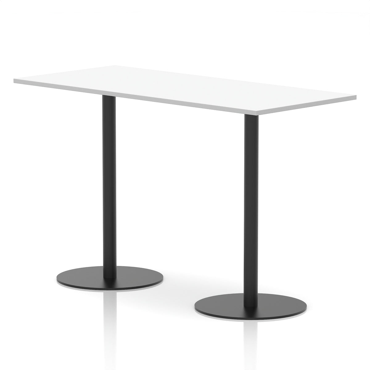 Arlo Rectangular Poseur Table – Black Base White 1800 1145mm - Industrious Decor