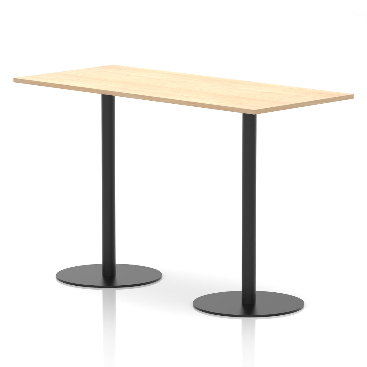 Arlo Rectangular Poseur Table – Black Base Maple 1800 1145mm - Industrious Decor