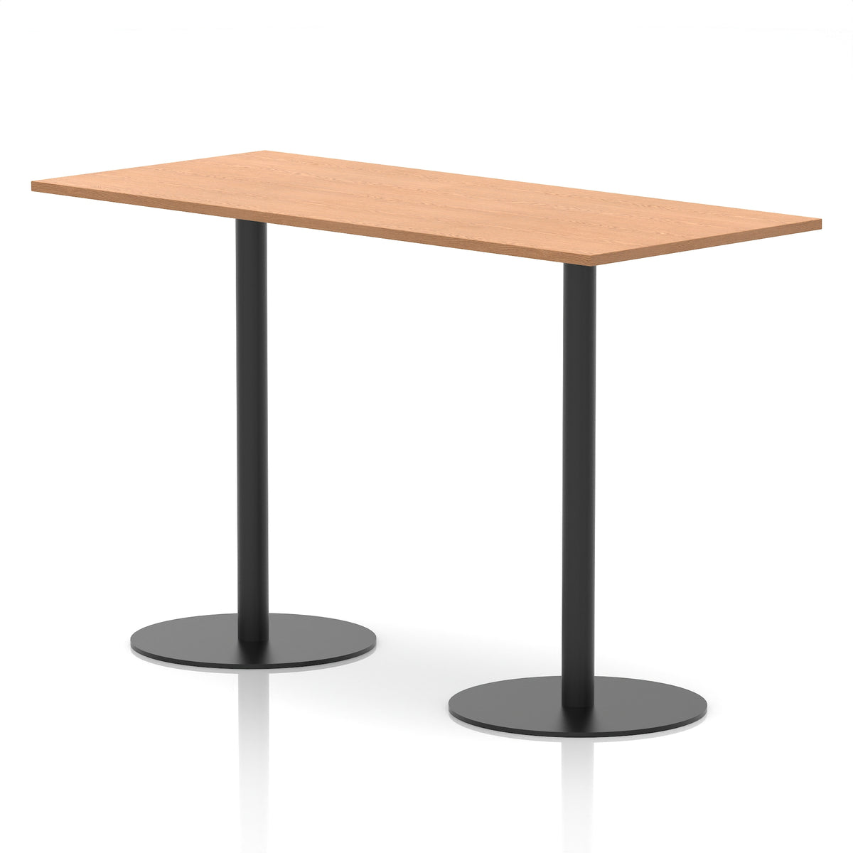 Arlo Rectangular Poseur Table – Black Base Oak 1800 1145mm - Industrious Decor