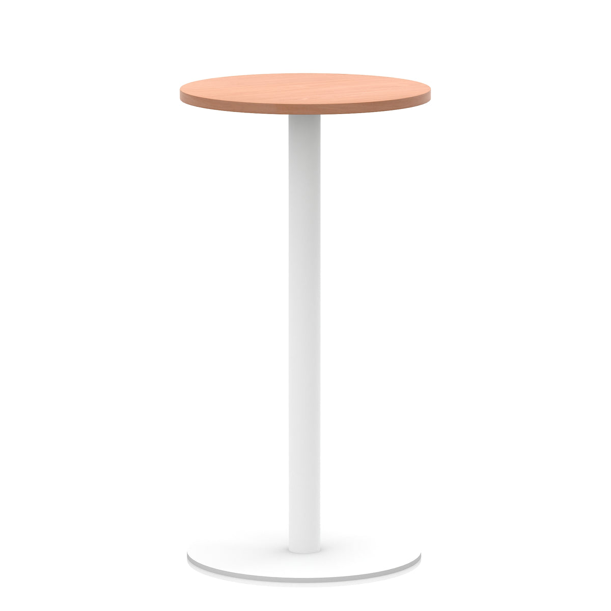 Arlo Round Poseur Table – White Base Beech 600 1145mm - Industrious Decor
