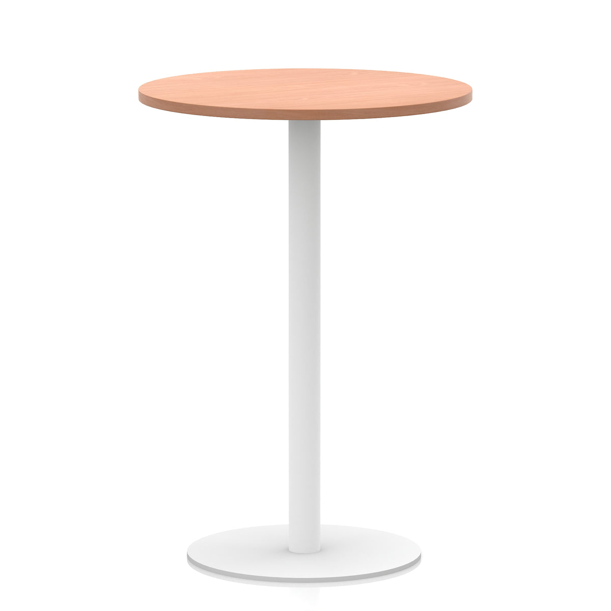 Arlo Round Poseur Table – White Base Beech 800 1145mm - Industrious Decor