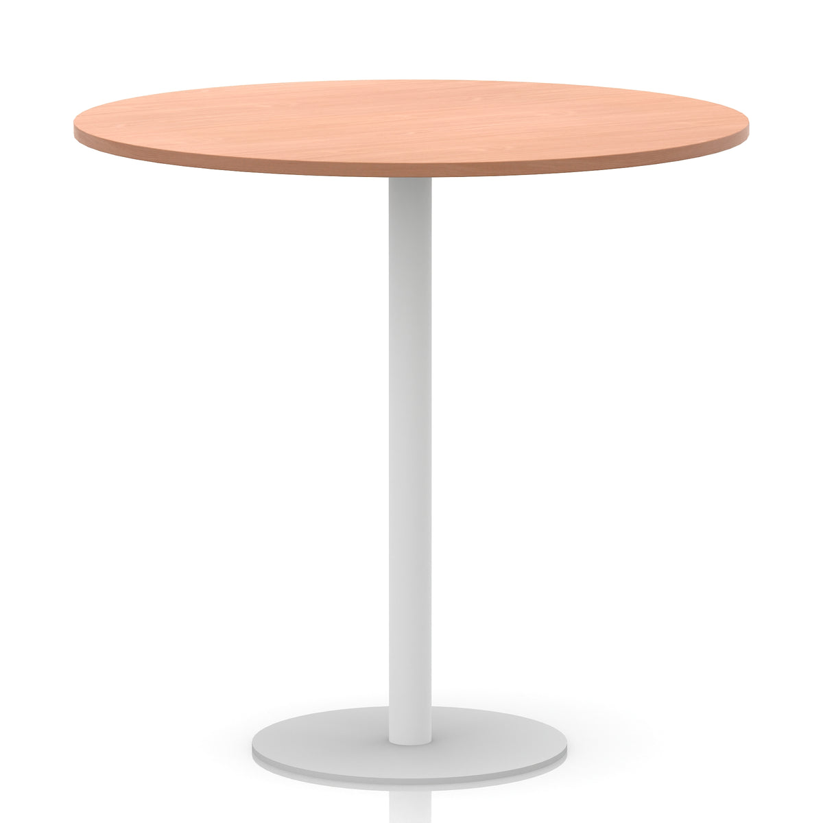 Arlo Round Poseur Table – White Base Beech 1200 1145mm - Industrious Decor