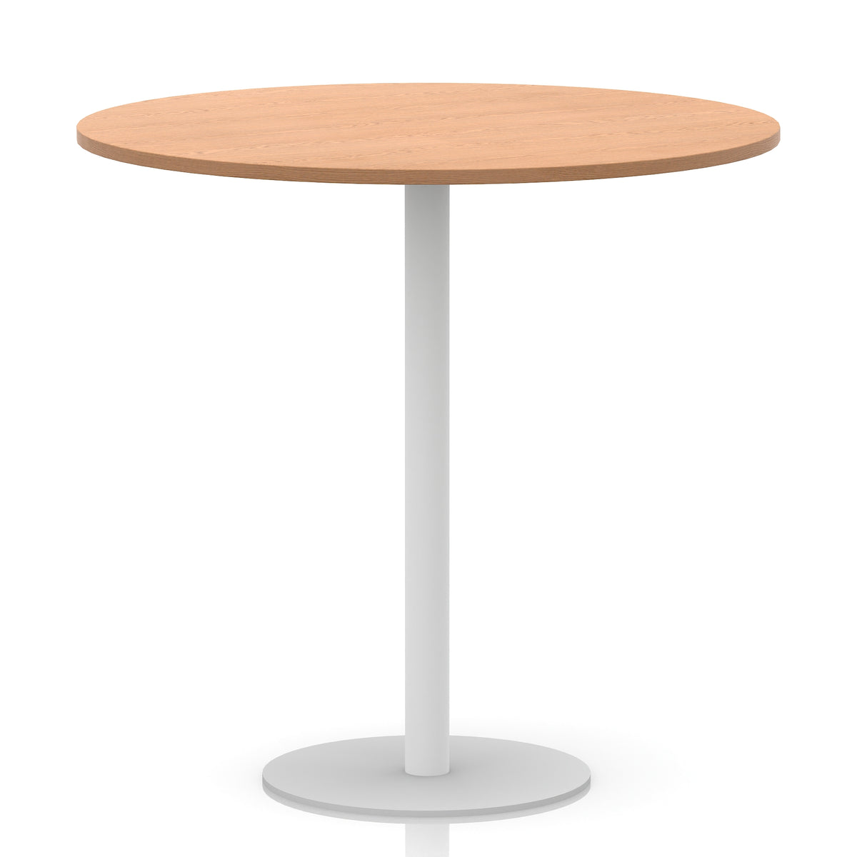 Arlo Round Poseur Table – White Base Oak 1200 1145mm - Industrious Decor