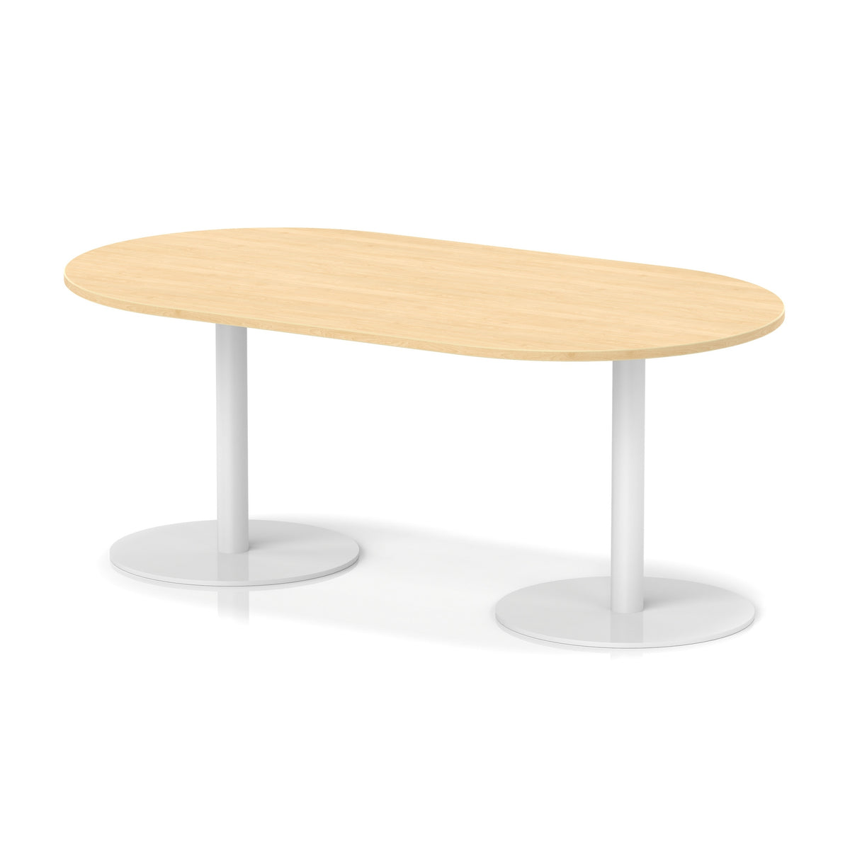 Italia Boardroom Table White Leg Maple 1800 725mm - Industrious Decor