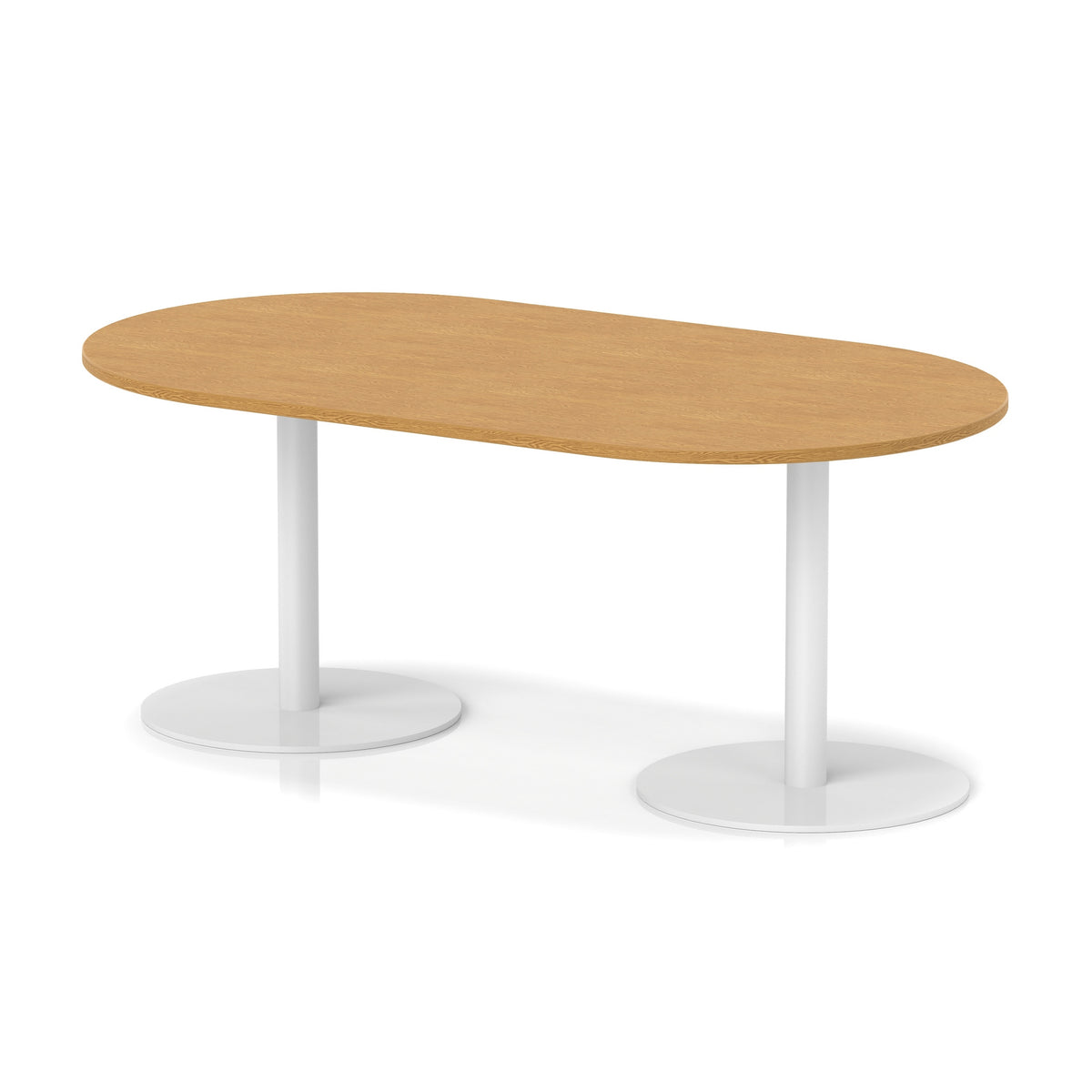 Italia Boardroom Table White Leg Oak 1800 725mm - Industrious Decor
