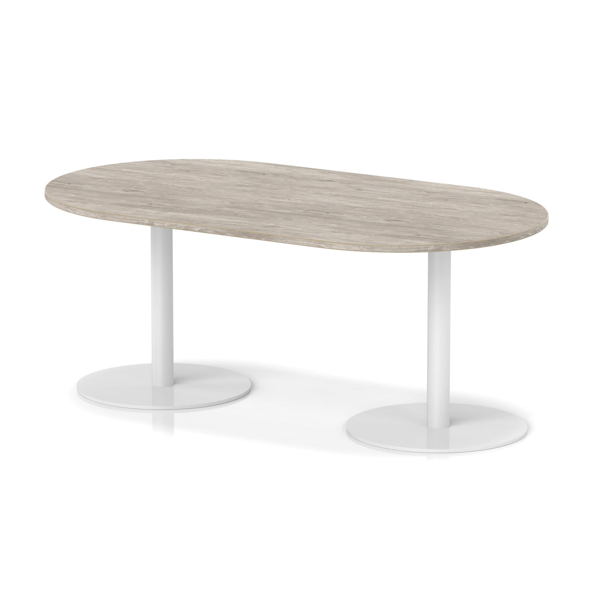 Italia Boardroom Table White Leg Grey Oak 1800 725mm - Industrious Decor