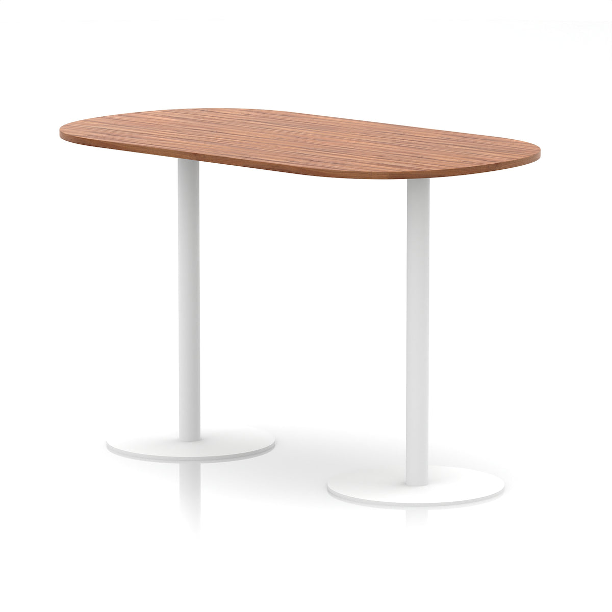 Italia Boardroom Table White Leg Walnut 1800 1145mm - Industrious Decor