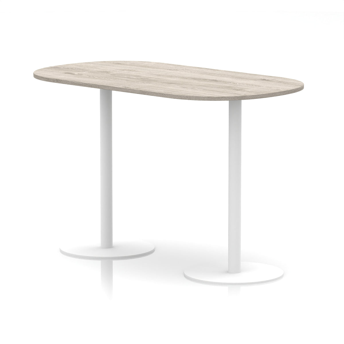 Italia Boardroom Table White Leg Grey Oak 1800 1145mm - Industrious Decor