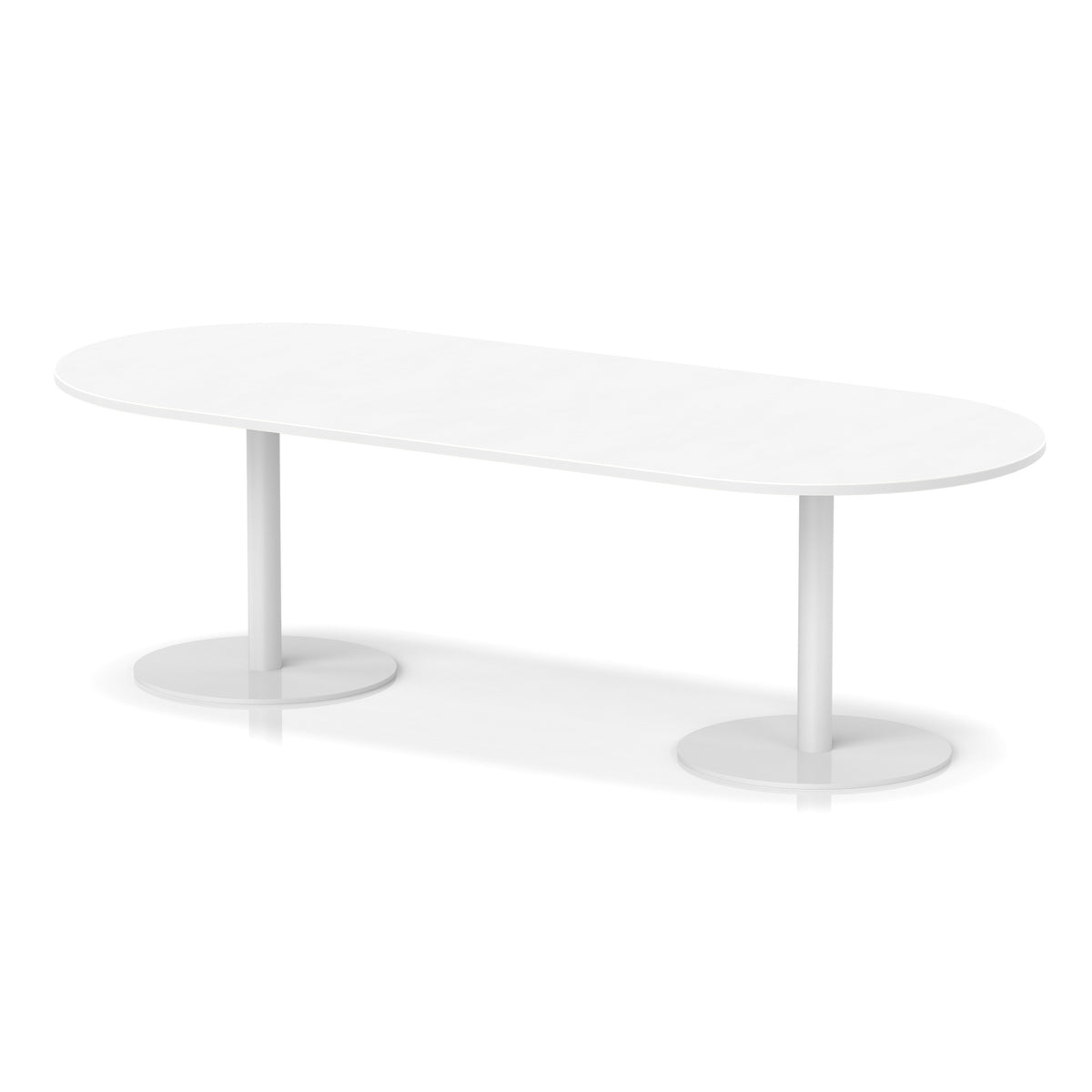 Italia Boardroom Table White Leg White 2400 725mm - Industrious Decor