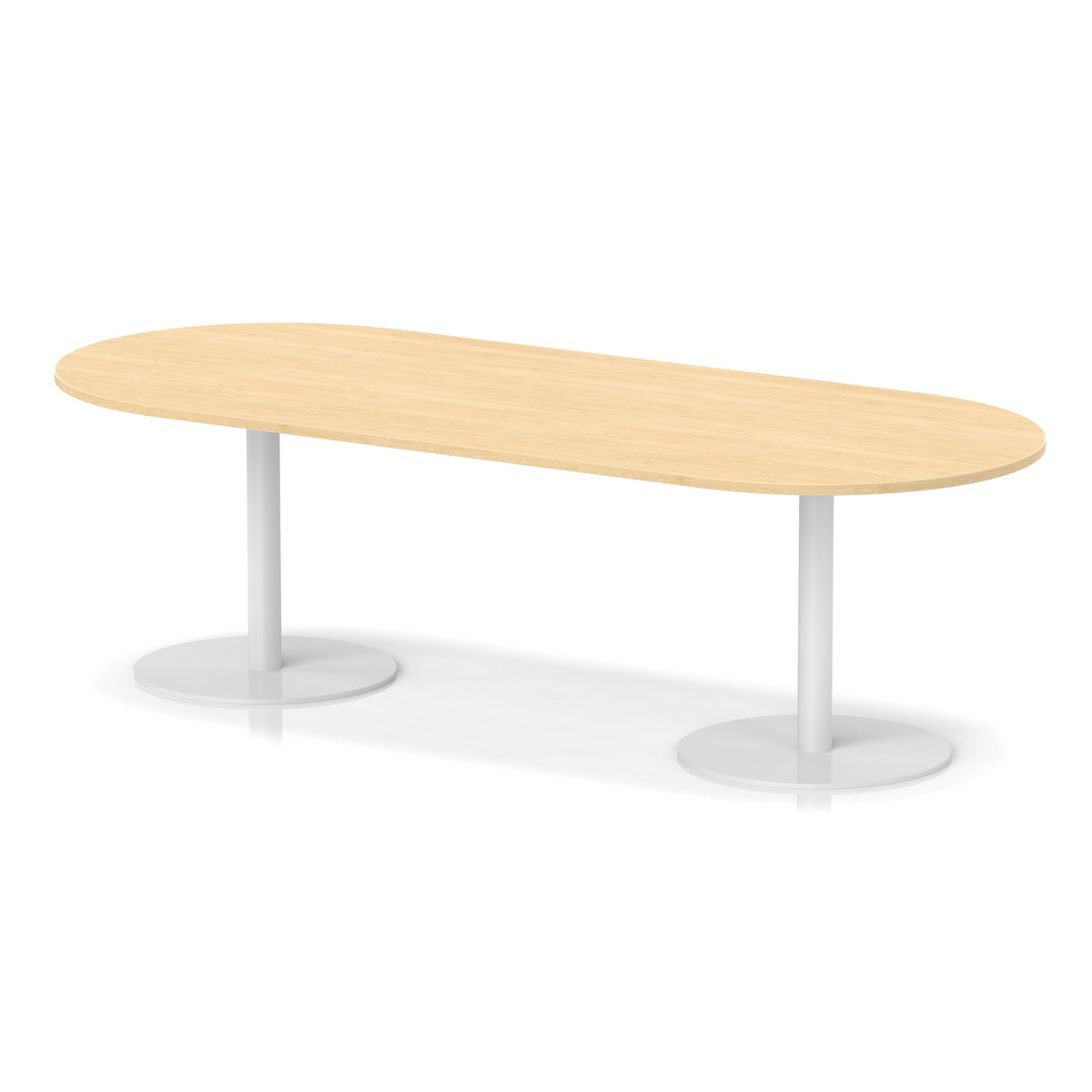 Italia Boardroom Table White Leg Maple 2400 725mm - Industrious Decor