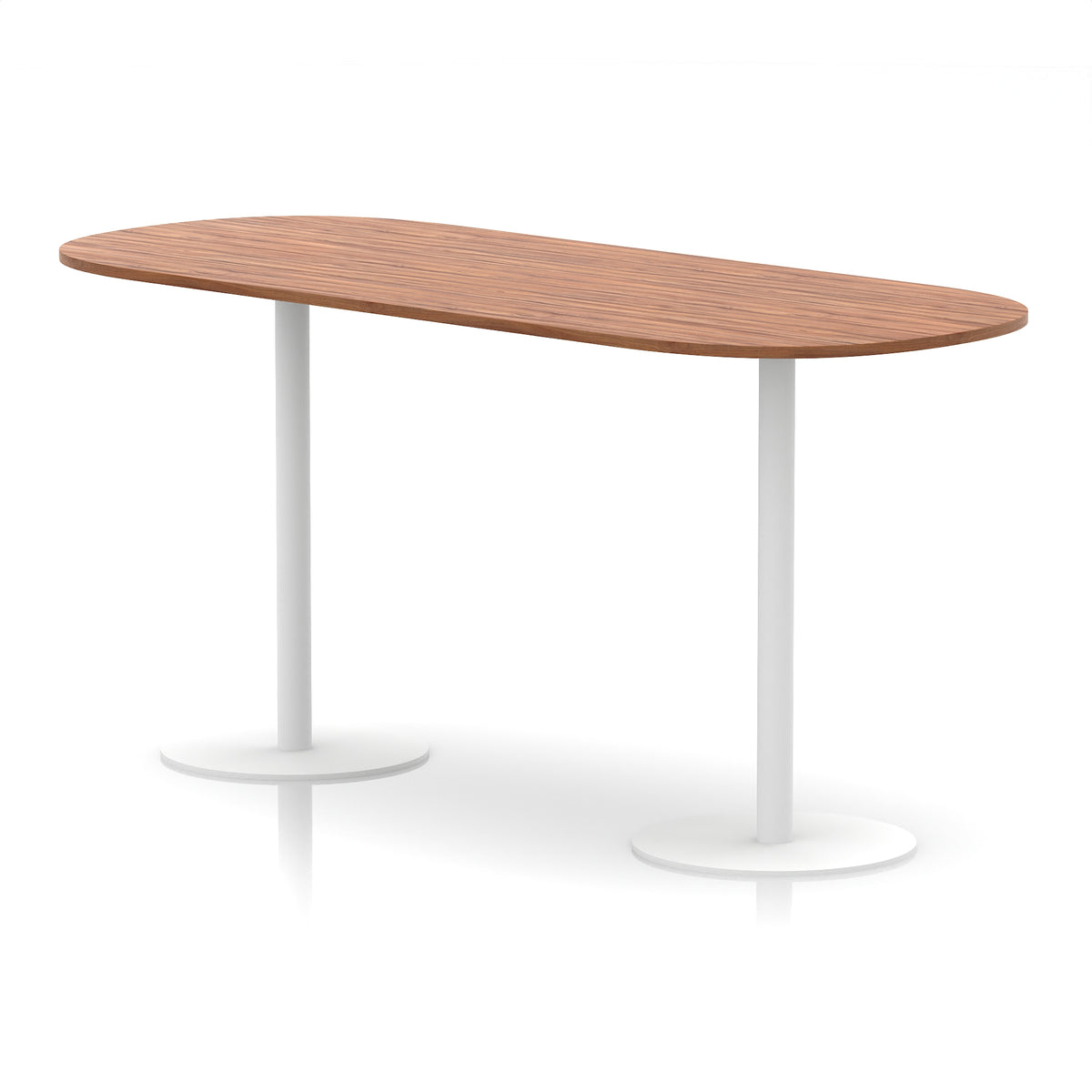 Italia Boardroom Table White Leg Walnut 2400 1145mm - Industrious Decor