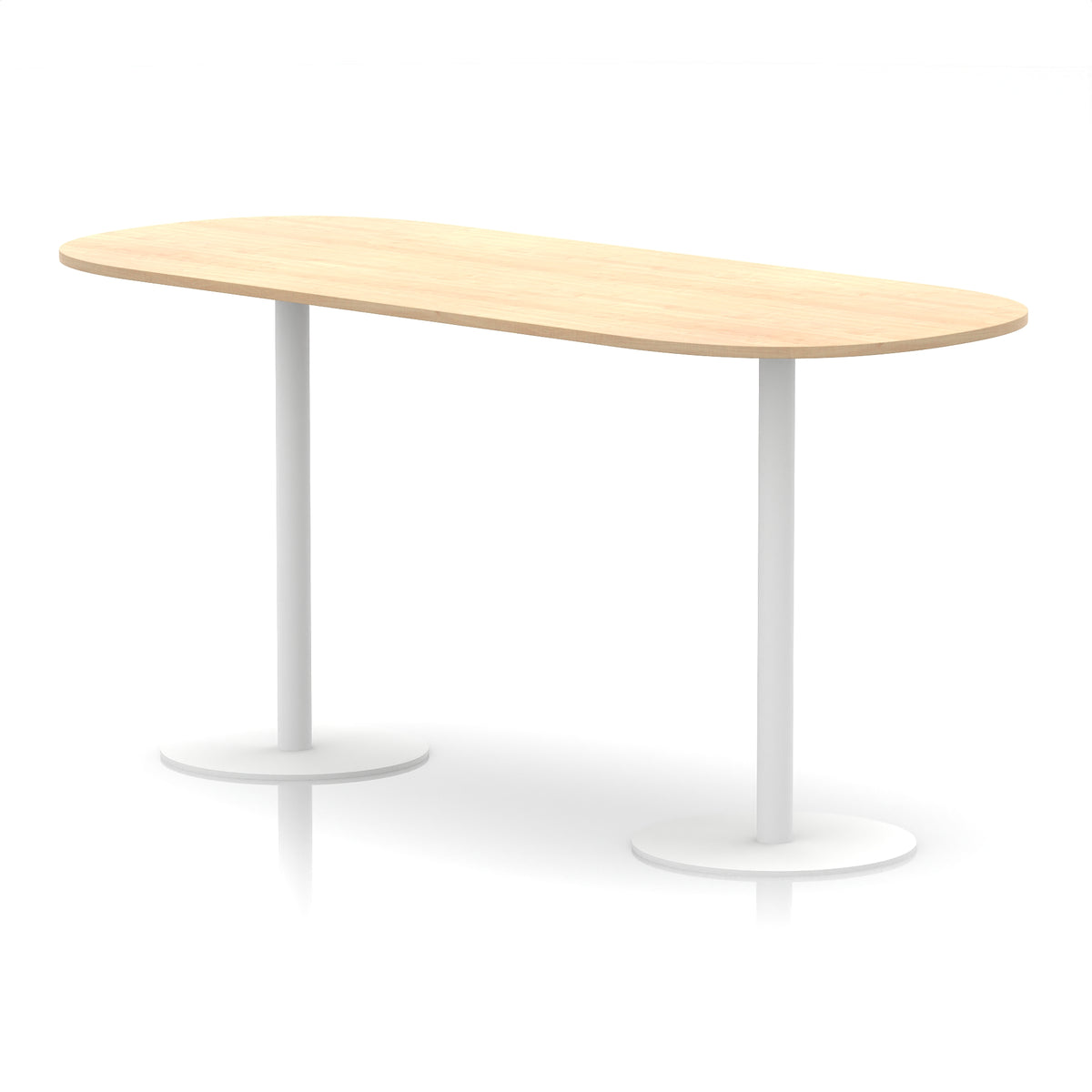 Italia Boardroom Table White Leg Maple 2400 1145mm - Industrious Decor