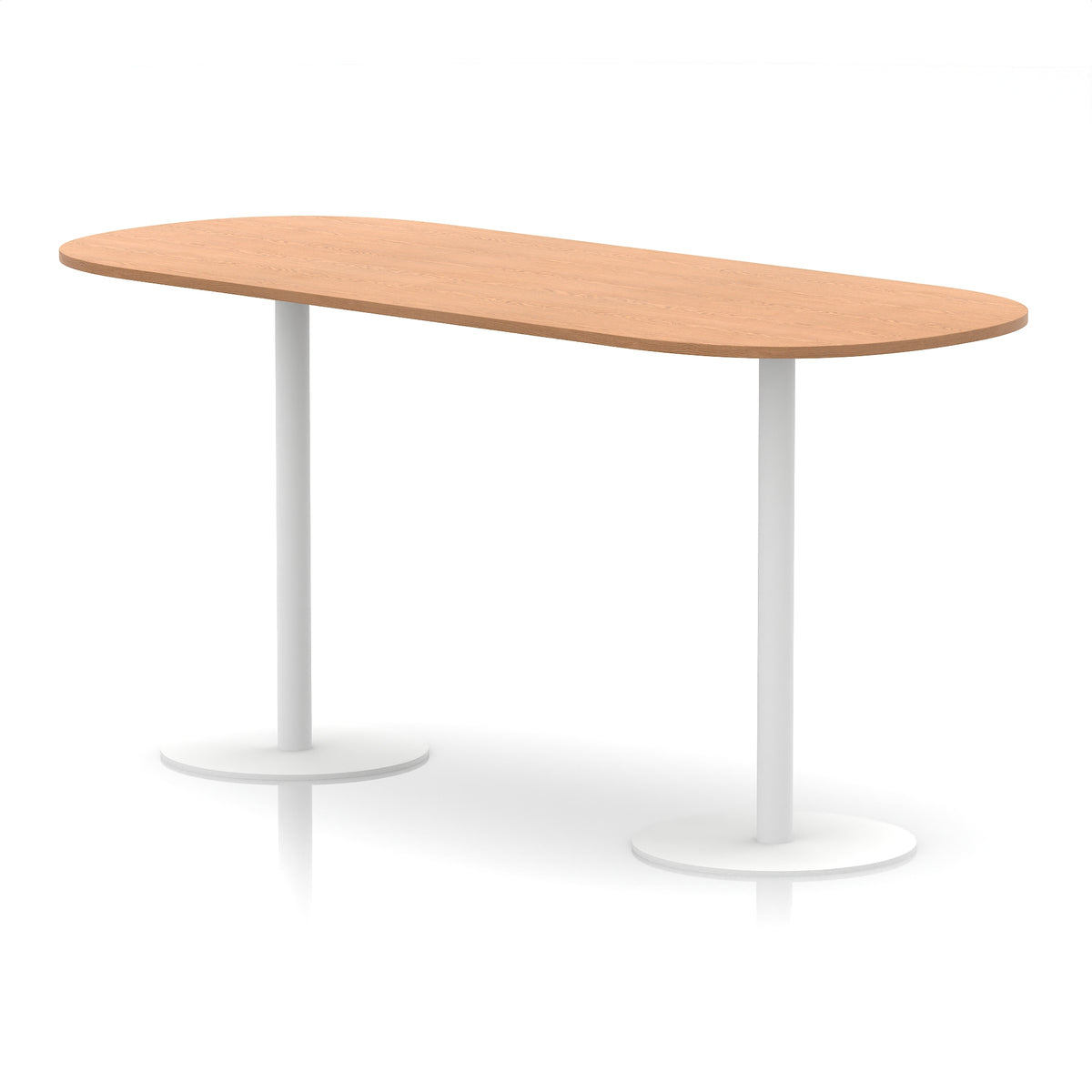 Italia Boardroom Table White Leg Oak 2400 1145mm - Industrious Decor
