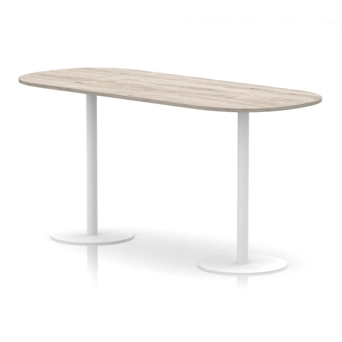 Italia Boardroom Table White Leg Grey Oak 2400 1145mm - Industrious Decor