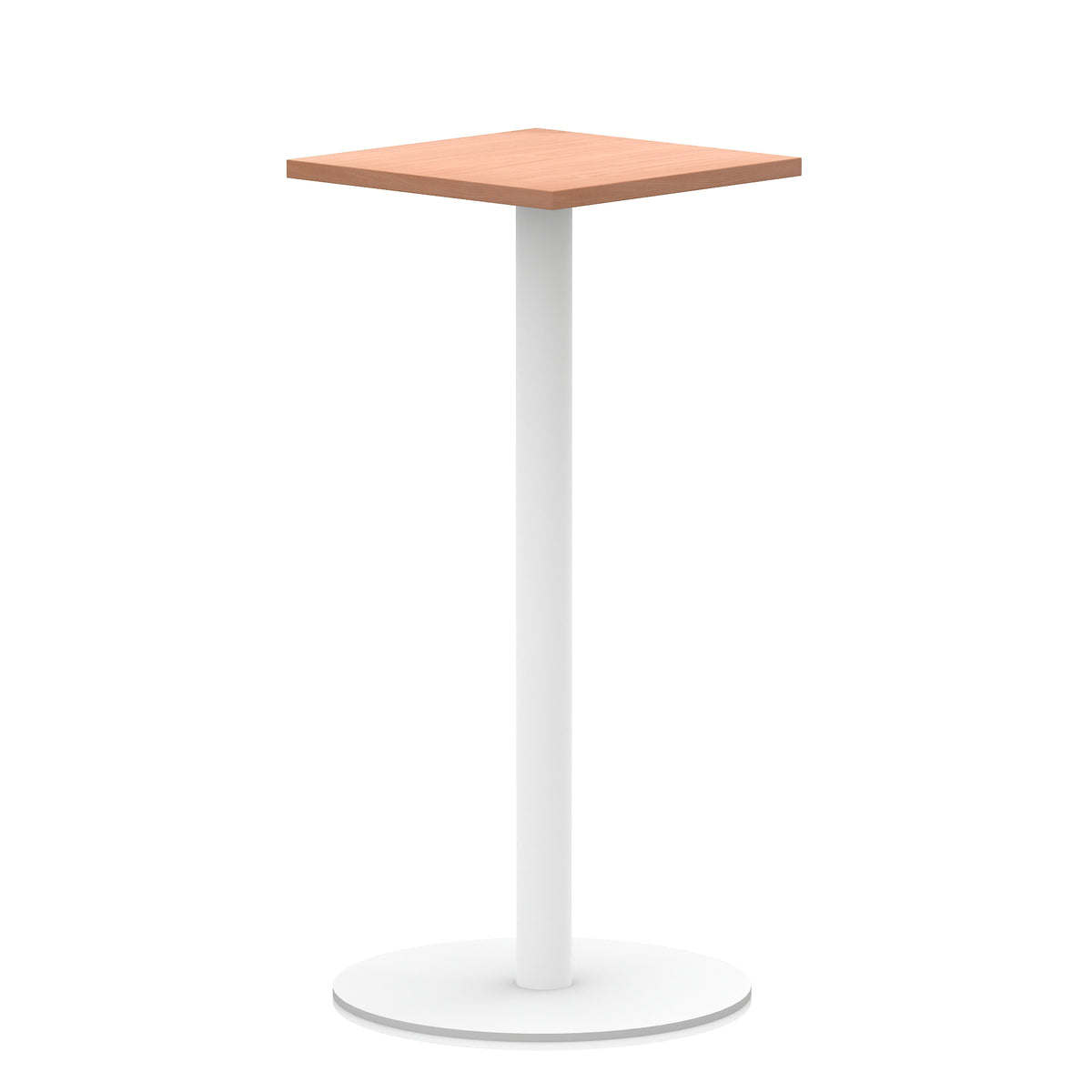 Arlo Square Poseur Table – White Base Beech 600 1145mm - Industrious Decor