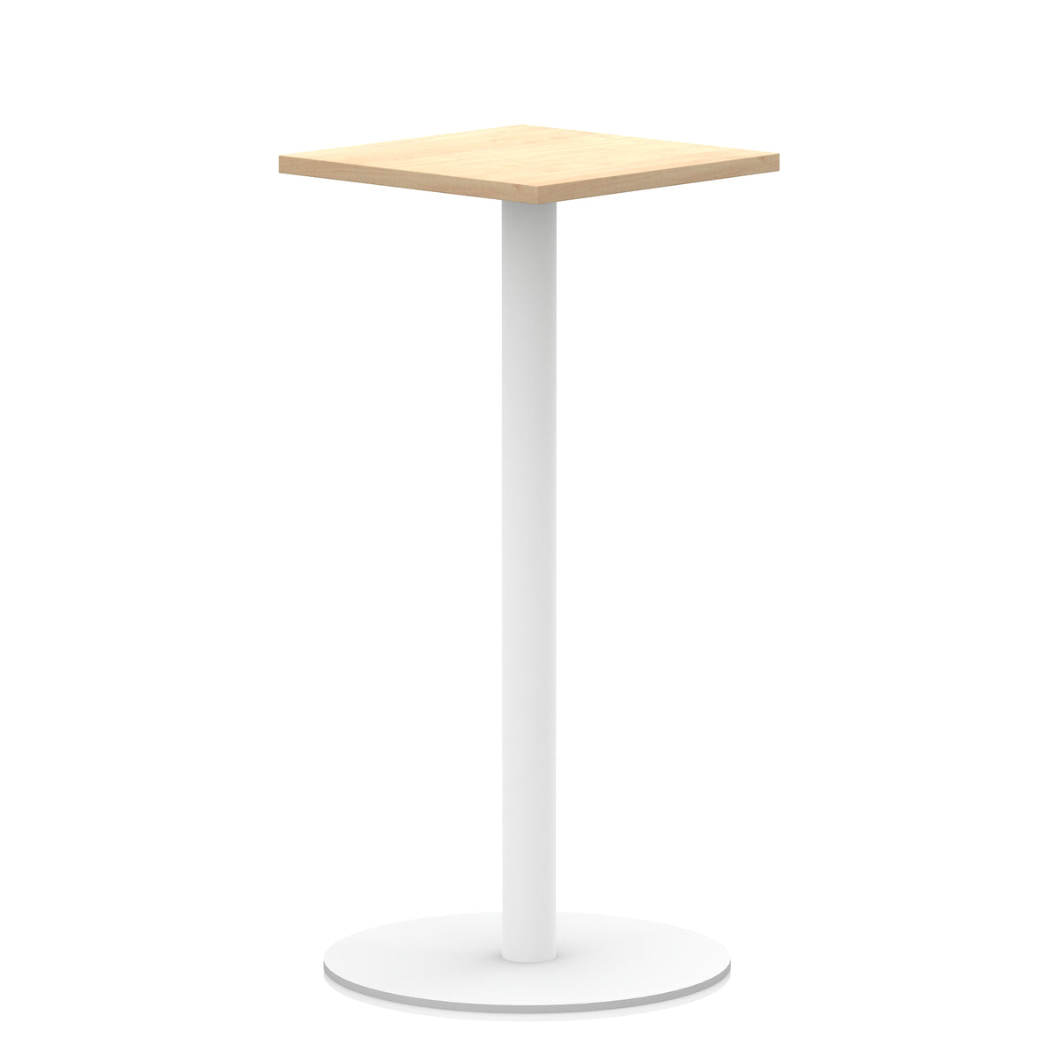 Arlo Square Poseur Table – White Base Maple 600 1145mm - Industrious Decor