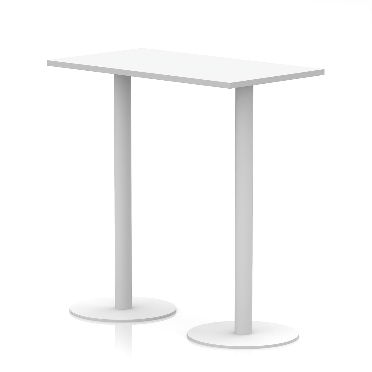 Arlo Slimline Rectangular Poseur Table – White Base White 1200 1145mm - Industrious Decor