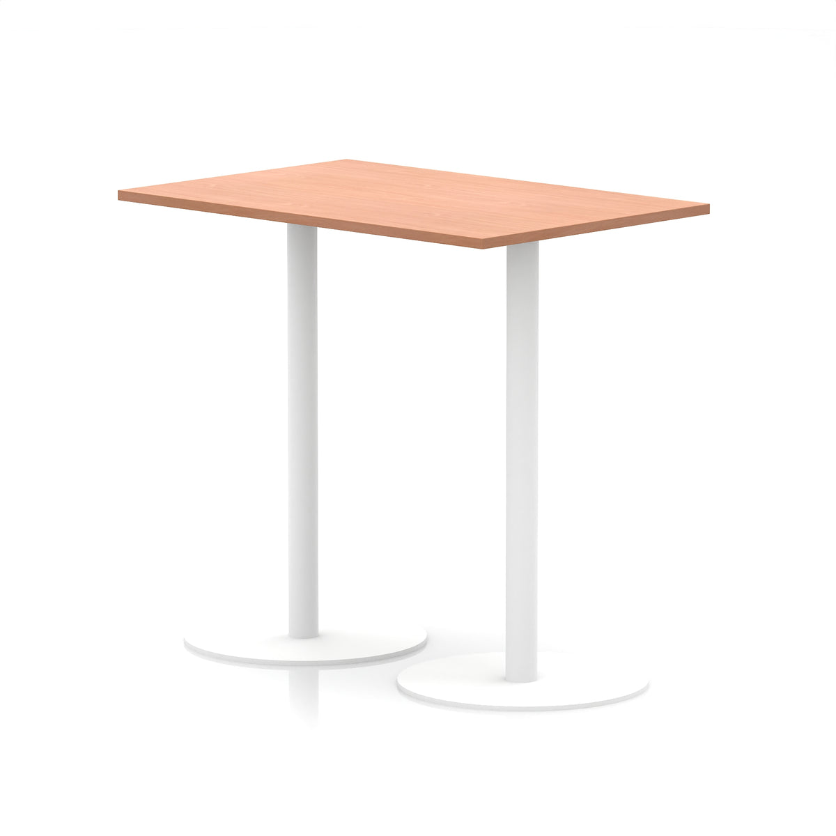 Arlo Rectangular Poseur Table – White Base Beech 1200 1145mm - Industrious Decor