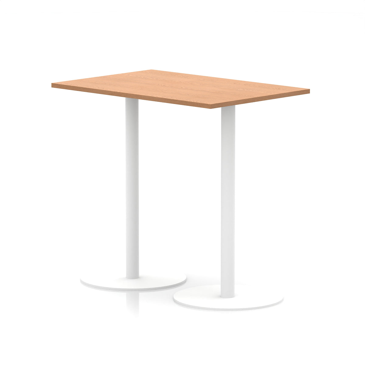 Arlo Rectangular Poseur Table – White Base Oak 1200 1145mm - Industrious Decor
