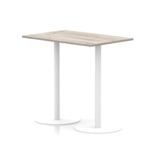 Arlo Rectangular Poseur Table – White Base Grey Oak 1200 1145mm - Industrious Decor