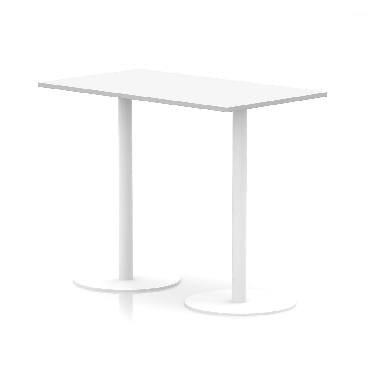 Arlo Rectangular Poseur Table – White Base White 1400 1145mm - Industrious Decor
