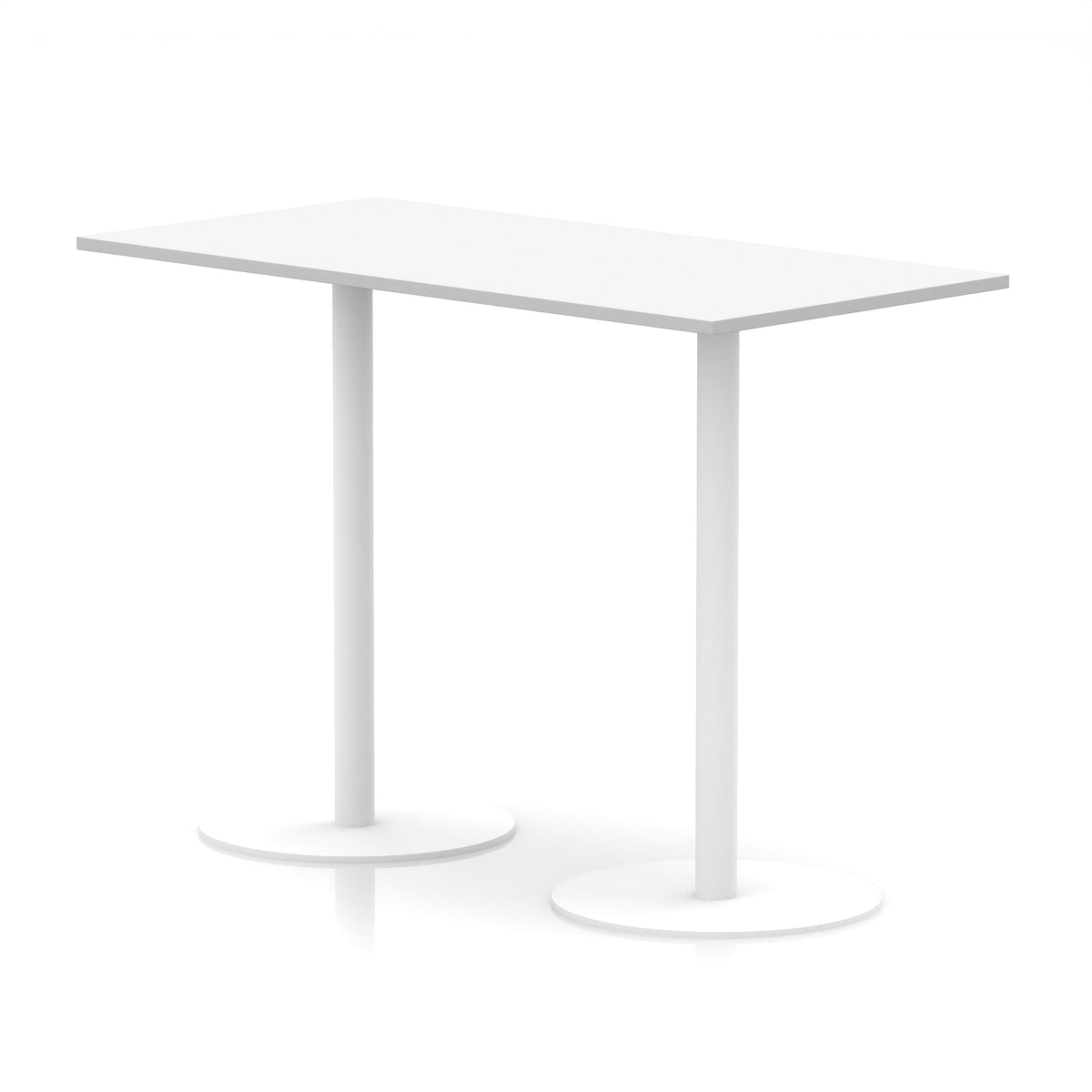 Arlo Rectangular Poseur Table – White Base White 1600 1145mm - Industrious Decor