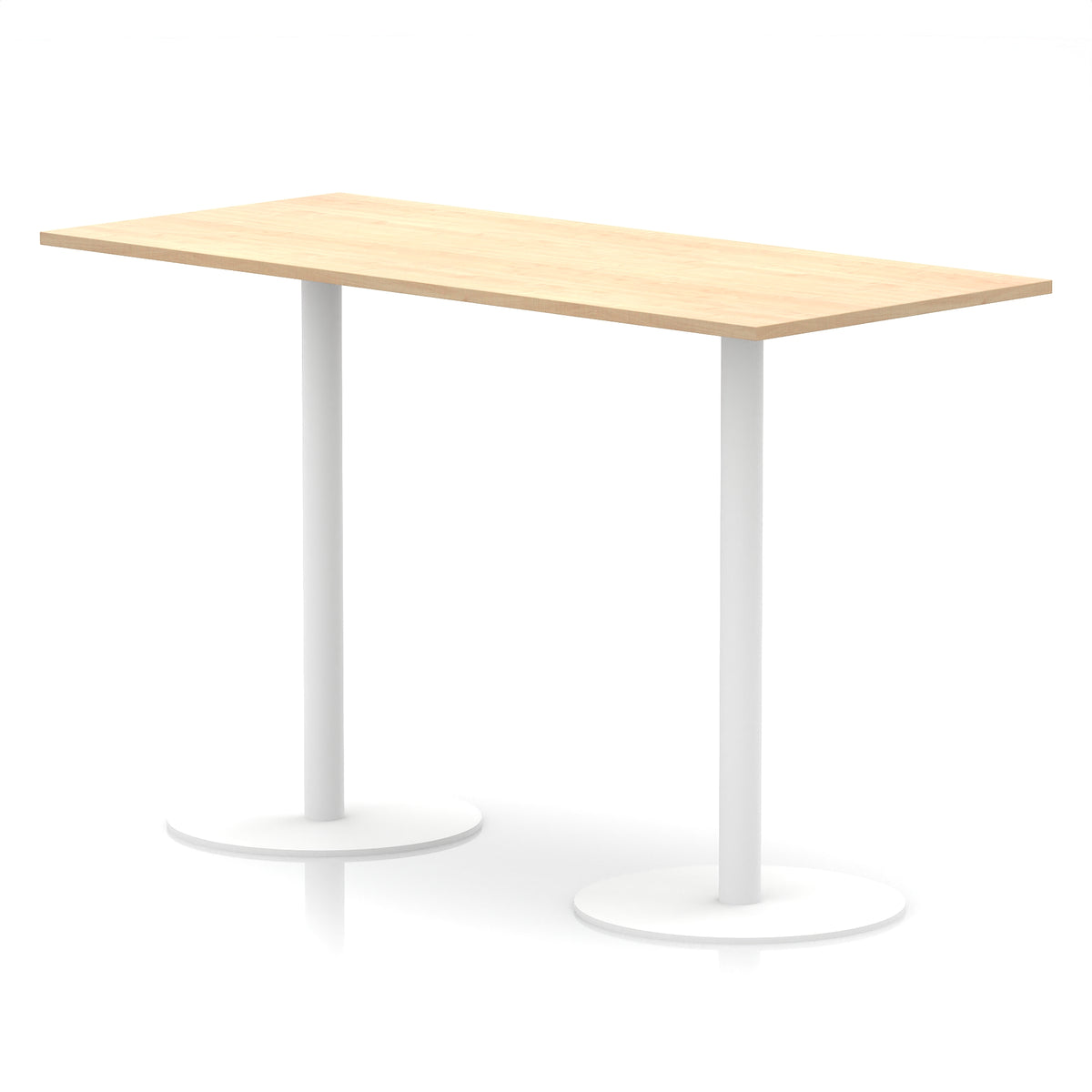 Arlo Rectangular Poseur Table – White Base Maple 1800 1145mm - Industrious Decor