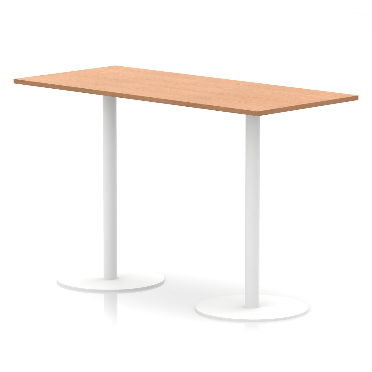 Arlo Rectangular Poseur Table – White Base Oak 1800 1145mm - Industrious Decor