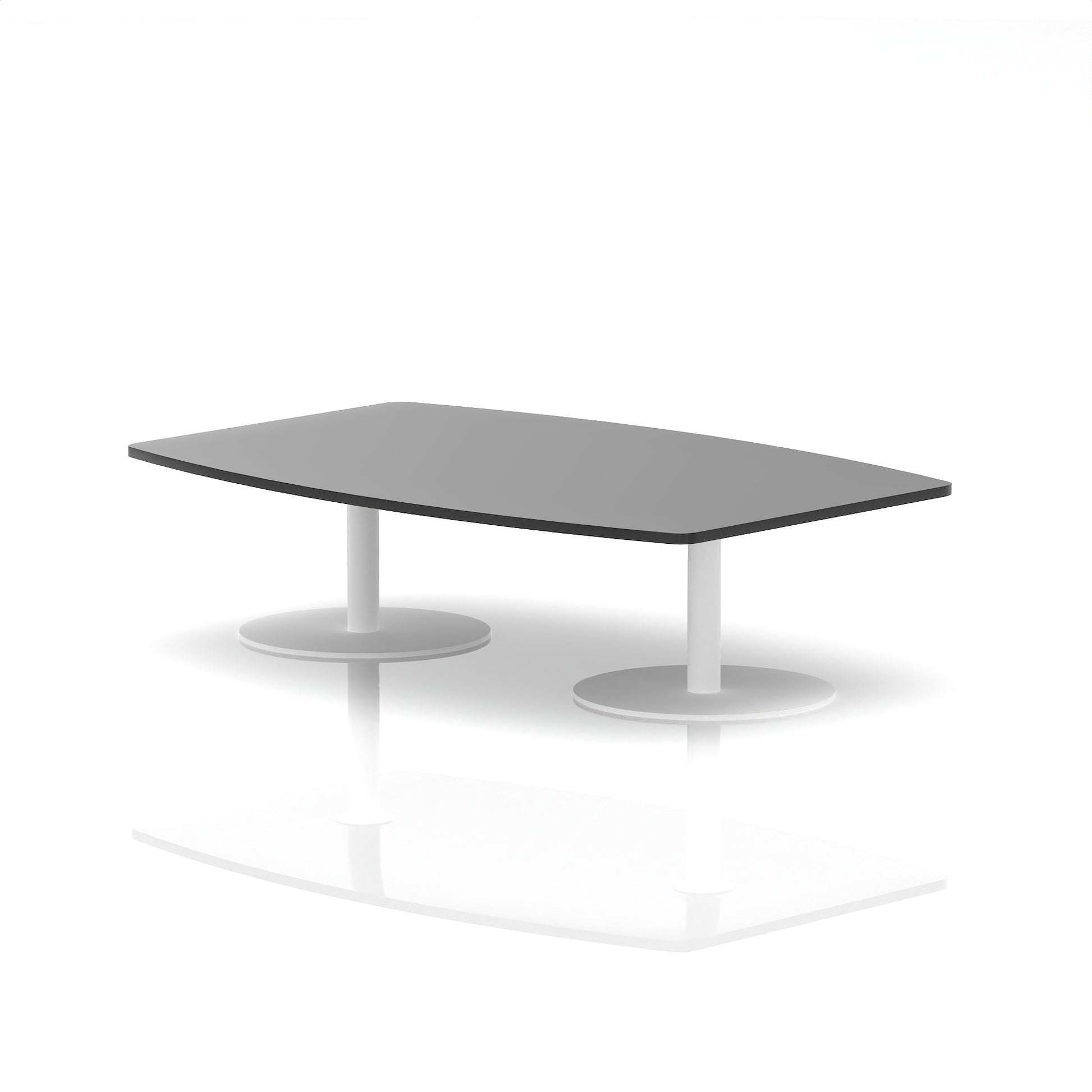 Italia High Gloss Boardroom Coffee Table Black 1800 White - Industrious Decor