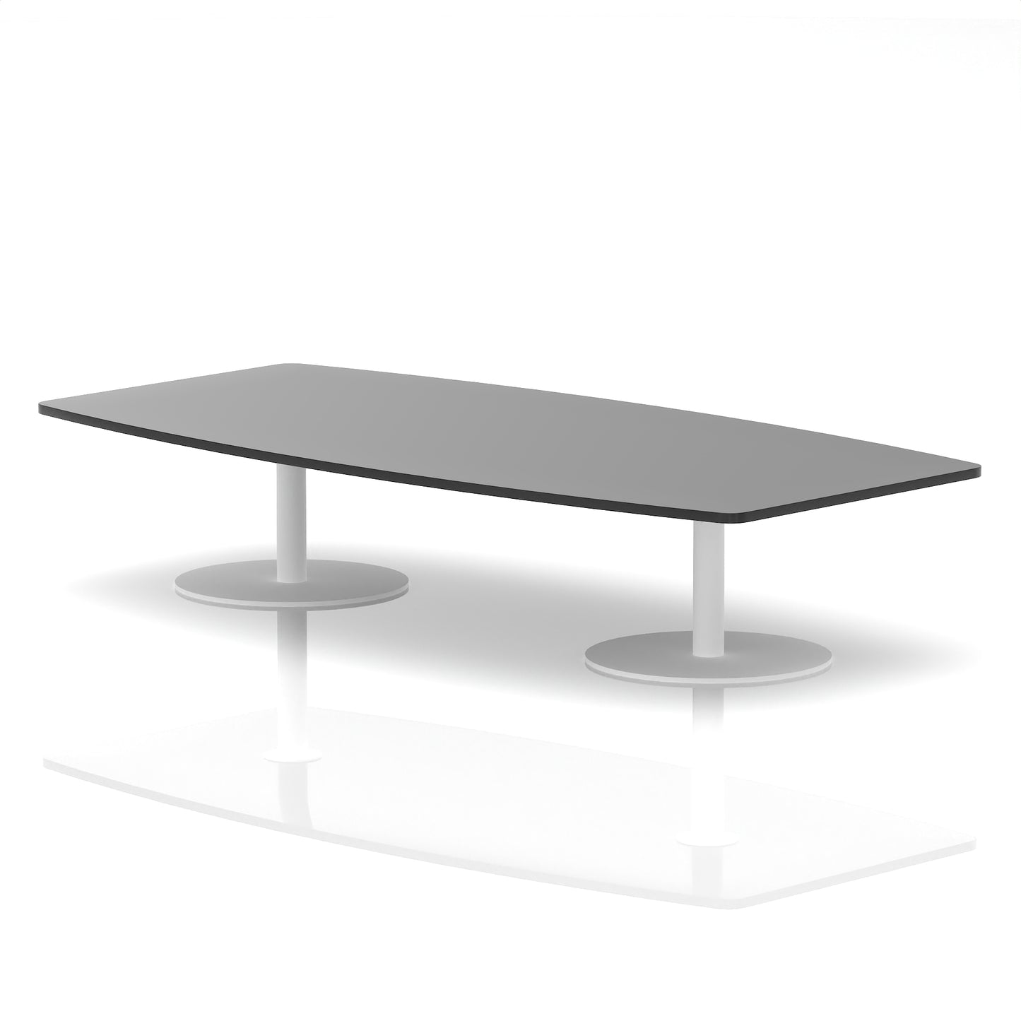 Italia High Gloss Boardroom Coffee Table Black 2400 White - Industrious Decor